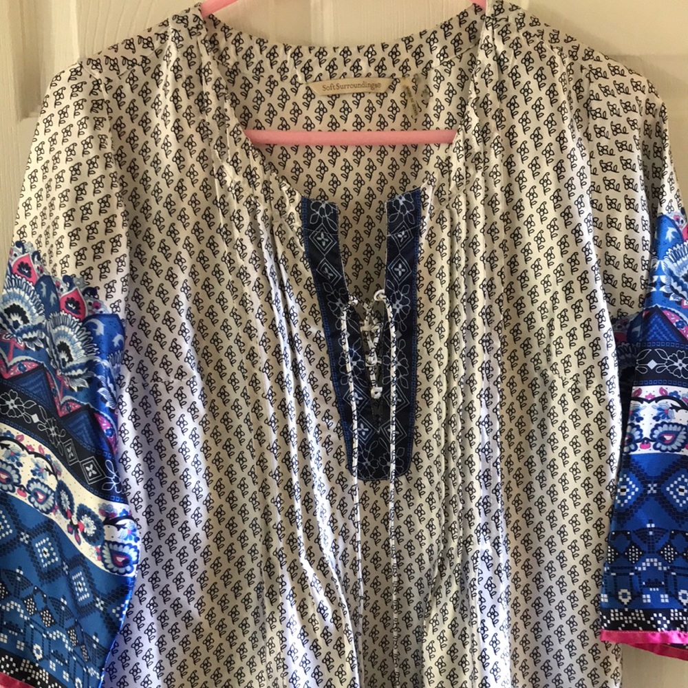 Soft Surroundings tunic top XS with tassels
